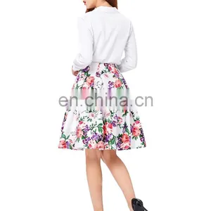 Grace Karin Occident Women's Vintage Retro Floral Pattern Cotton Skirt 9 Patterns CL008925-7 thumbnail-3
