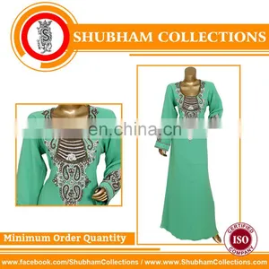 New Elegant High Neck Stones Kaftan thumbnail-1