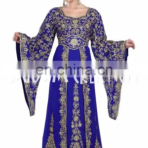 Bridal Party Wear Elegant Moroccan Khaleeji Thobe Dress For Women thumbnail-5