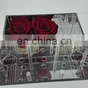 Decorative Mirror Acrylic Flower Box ,waterproof Luxury Silk Flower Box thumbnail-4