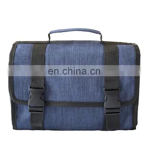 Fashion Men Folding Roll Toiletry Bag Hanging Storage Organizer Washing Travel Bag With Hook thumbnail-5