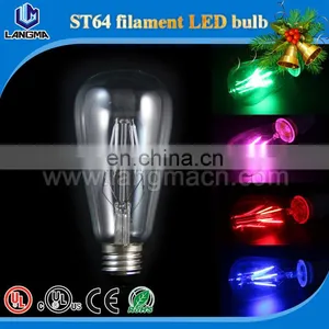 RGB Dimmable Remote Color Changing Lamp Bulb 220V RGB ST64 ST21led Filament Color Smart Bulb thumbnail-6
