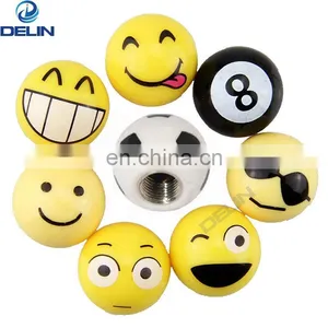 Cars Smile Happy Face Expression Ball Shape Wheel Tyre Tire Valve Stems Caps Valve Cover thumbnail-1