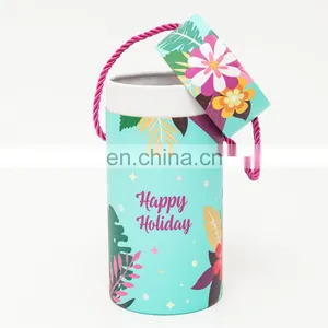 Wholesale Cardboard Christmas Gift Box Packaging Paper Tube With Handle thumbnail-1