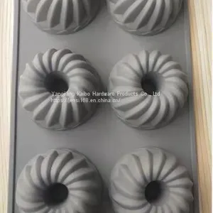 Baking Tools Baking Tin Non-stick 6 Round Hollow Cake Mold Baking Doughnut Mold Small Bread Non-stick Baking Tray Cookie Baking Mold thumbnail-5