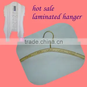 DA44 Contoured Natural Laminated Garment Hanger for Clothes Braces Skirt Hanger thumbnail-1