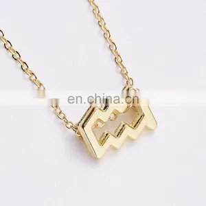 Female Elegant 12 Constellation, Zodiac Sign Necklace Pendants Charm Gold Chain Choker Astrology Necklaces/ thumbnail-1