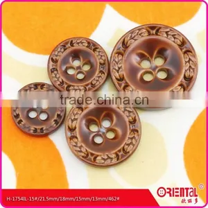 4-hole Imitation Leather Plastic Coat Button in Brown thumbnail-2