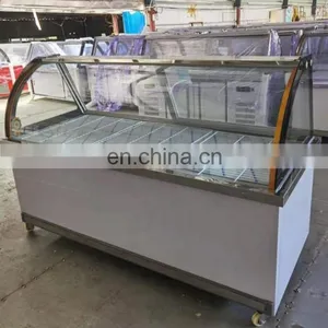 Ice Cream Display Cooler Restaurant Barbecue Malatang Refrigerator Preservation Frozen Commercial Ice Cream Display Showcase thumbnail-3