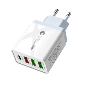 New Arrival 4 Port Usb c Type c Plug Pd Us Eu Uk Quick Fast Usb Wall Charger Adapter for Cellphone Charger thumbnail-1