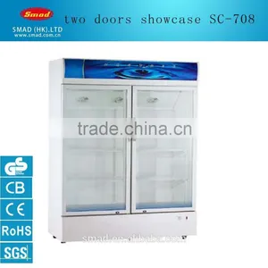 Two Doors Display Showcase Cooling Cabinet for Commercial Use thumbnail-1