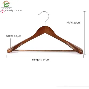 Custom Branded Stylish Luxury Wood Wide Shoulder Suit Hangers For Display Garment Hangers thumbnail-5