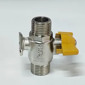 1/2Double Outer Wire Ball Valve,Fixed Ball Valve,Water Heater Ball Valve,electroplateCopper Ball Valve，Kitchen Ball Valve thumbnail-4