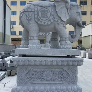 Fujian Granite Stone Elephant Stone Elephant Door Stone Elephant Ornaments Custom Processing thumbnail-4