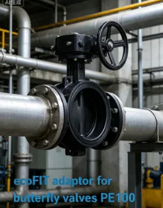 PE100 Butterfly Valve Adapter EcoFIT Pipe Fitting for Water Treatment Pipeline thumbnail-2
