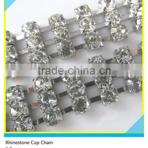 Hot Sale Aquamarine Diamond Rhinestone Cup Chain Trimming For Clothes thumbnail-3