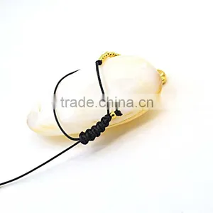 Fashion Bracelet Wax Rope Adjustable Gold Bead Bracelet With Heart Pendant thumbnail-5