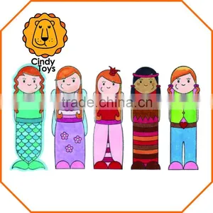 Wooden Rubber Stamps What's up - With the Girls ? 5 Pcs for Kids thumbnail-1
