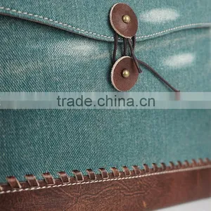 Latest Style High Quality Denim Genuine Leather Case for Ipad thumbnail-5
