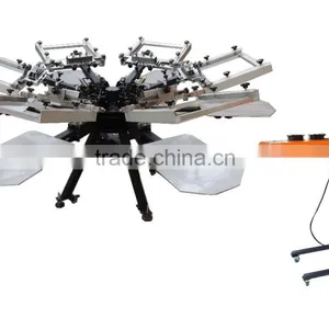 Double Clamps Manual 6 Color 6 Station Screen Machine With CE Proved Flash Dryer thumbnail-1