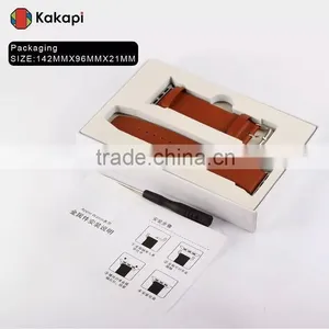 Kakapi One Buckle Smooth Leather Watch Band Wrist Strap With Watchband Converter For 42MM Apple Watch MT-3911 thumbnail-6