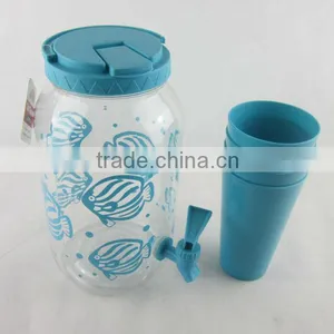 2015 Hot Selling Party Drink Set PET Camping Drink Set ,plastic Water Jar , Buffet Beverage Dispenser thumbnail-6