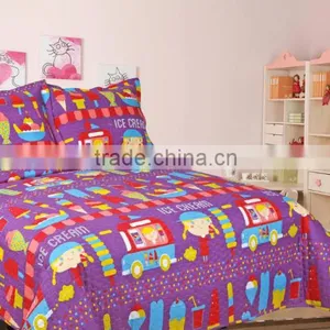 Cartoon Printed Bed Sheets 3pcs Bedspread Kids 100% Cotton Chirldren Quilts thumbnail-3