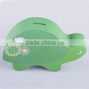 Wood Personalized Cute Tortoise Money Bank thumbnail-1