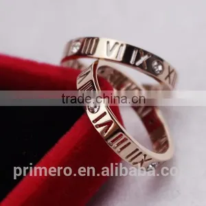 2016 New Pattern Roman Number Finger Rings Stainless Steel Fashion Jewelry Brand Rose Gold For Women thumbnail-4