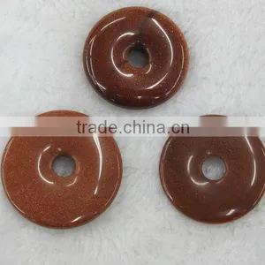 Wholesale 15-50mm Gold Sand Donut Gemstone thumbnail-1