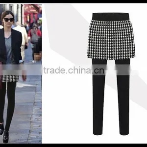 Made in China 2014 Fashion Faux Two Pieces Legging Hip Package Sexy Culottes Skirt Pants thumbnail-1