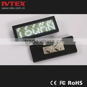 Digital Green Rechargeable Battery Backup Digital LED Display / LED Name Badge / Mini Name Card thumbnail-5