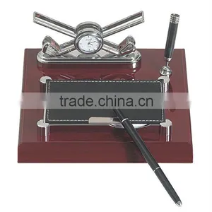 Wooden Desk Organizer (Pen Stand,clock,notebook):BF08196-a8 thumbnail-1