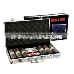 Hign Quality 300PCS Poker Chips Set Fun Playing Aluminum Case Cards Game thumbnail-1