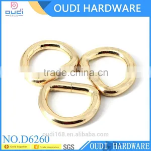 Light Gold New Fashion High Quality Metal D Ring for Handbags and Backbags thumbnail-2