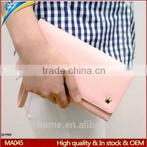 Hot Selling 2015 Korean Design Long Crown Wallet Hand Purse Wristyle Women Pink Evening Wallets thumbnail-1