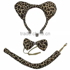 Leopard Headband Bow Tie and Tail Set Kit thumbnail-1