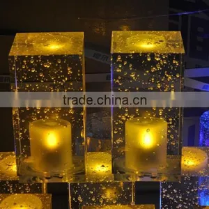 Rechargable Battery Operated Wedding Party Night Club Bar Glowing Light up Round Mini Fashionable Led Crystal Table Lamp thumbnail-3