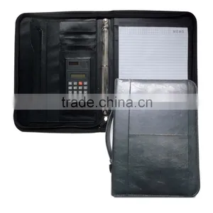 A4 Zip PU Leather Portfolio Folder With Handle thumbnail-1