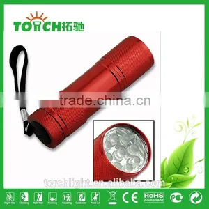 9 Led Flashlight Use 3*AAA Battery Super Mini 4 Colors Blue/red/black/silver for Emergency Flashlight thumbnail-5