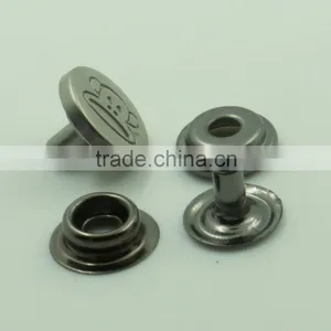 Custom Logo Zinc Alloy 15mm Flat Plating Technics Metal Press Snap Button for Bags Quality Choice thumbnail-5