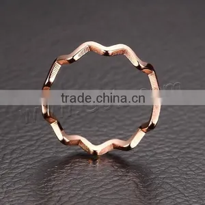 Rose Gold Color Plated 4mm Steel Finger Gold Ring thumbnail-3