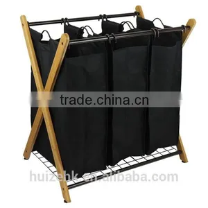 X-Frame Bamboo 3-Bag Laundry Sorter thumbnail-1