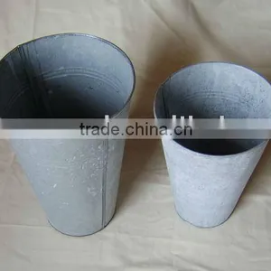 S/2 Metal Flower Pots/zinc Garden Bucket thumbnail-1