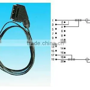 Scart Plug to 2 RCA Cable Assembly Type Rohs Comliant thumbnail-1