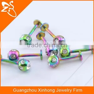 Rainbow Magnetic Body Flat 316l Stainless Steel Lip Piercing Jewelry thumbnail-6