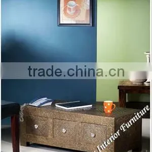 Coffee Table-Embossed Brass Metal thumbnail-1