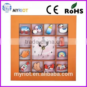 Plastic Square Wall Hanging 9 Inch Baby Gift Clock thumbnail-3