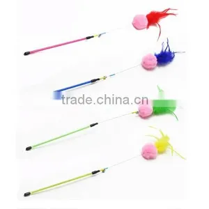 Funny Kitten Cat Toy Mouse On A Rod Teaser Belling Feather Play Pet Dangler Wand thumbnail-1