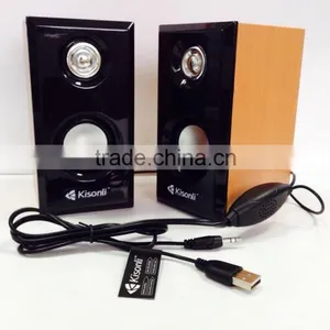 New Solid Wood Wooden Subwoofer Speakers Laptop Speakers Small Stereo USB Speaker thumbnail-2
